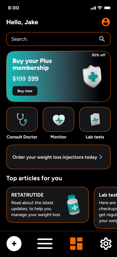 Home screen dark